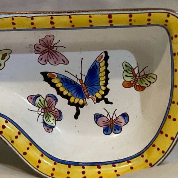 Vintage Designer Kelvin Chen Butterfly Eyeglass Holder enameled Copper - Picture 10 of 11